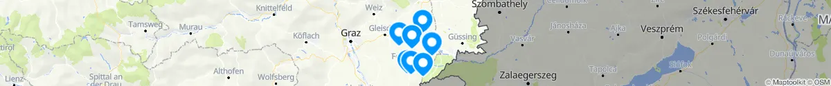 Kartenansicht für Apotheken-Notdienste in der Nähe von Fürstenfeld (Hartberg-Fürstenfeld, Steiermark)